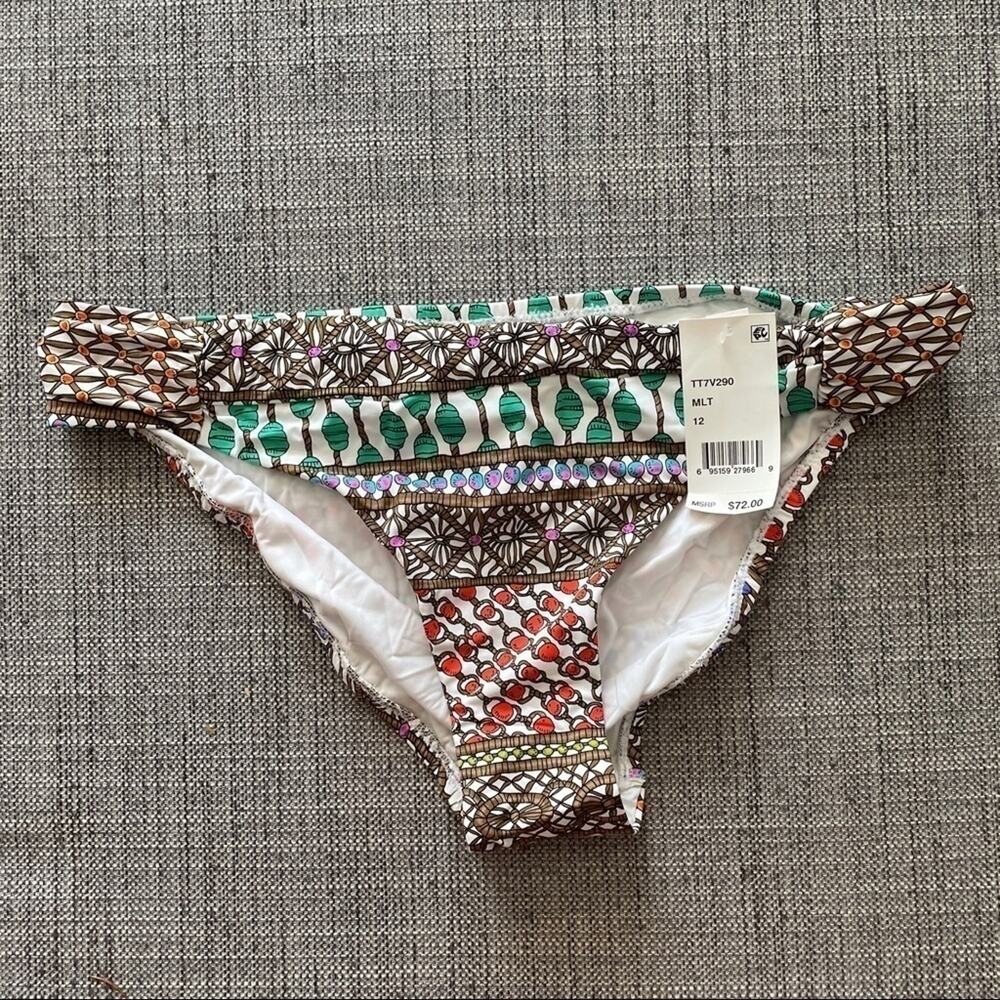 Trina Turk Multicolor Shirred Hipster Bikini Bottom NWT
